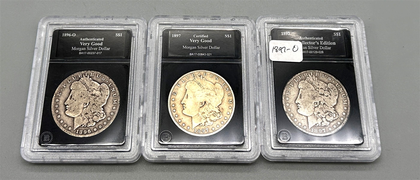 (3) Morgan Silver Dollars Bradford Exchange