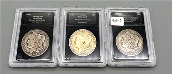 (3) Morgan Silver Dollars Bradford Exchange