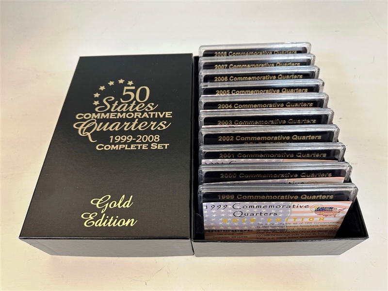 (50) States Commemorative Quarters 1999-2008 Complete Set Gold Edition