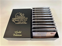 (50) States Commemorative Quarters 1999-2008 Complete Set Gold Edition