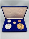 1981 Ronald Reagan Medallic Art Co. 5 Medal Inauguration Set; Bronze, .999 Silver, 14k Gold, Copper