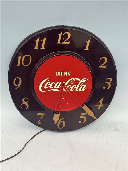Drink Coca-Cola 1950s Advertising Clock Telechron Co.