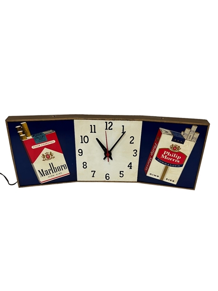 Marlboro Philip Morris Cigarettes Tri Panel Advertising Clock