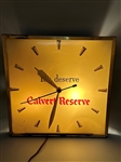 Calvert Reserve Whiskey Square Bubble Light Up Advertising Clock