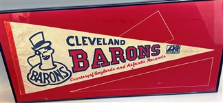 Framed Cleveland Barons Vintage Hockey Pennant 