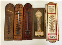 (5) Vintage Advertising Thermometers