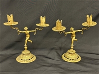 Pair of Brass Figural Candle Sticks