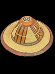 Fulani African Straw Hat With Leather