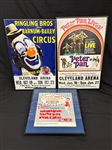 (3) Cleveland Arena Posters Circus, Peter Pan, Water Follies Promotional Posters