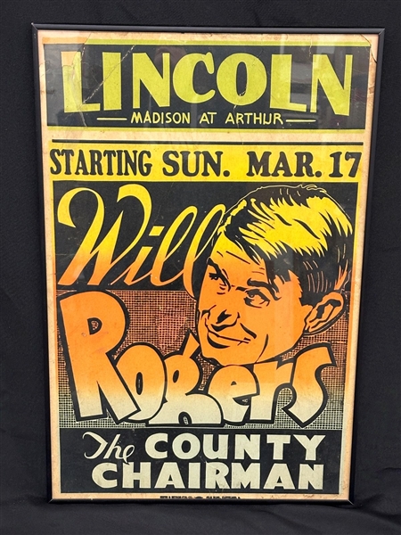 Will Rogers The County Chairman Concert Promotional Poster 