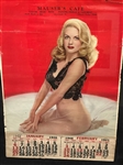 1946 Large Pin-up Semi Nude Calendar Mausers Cafe Cleveland