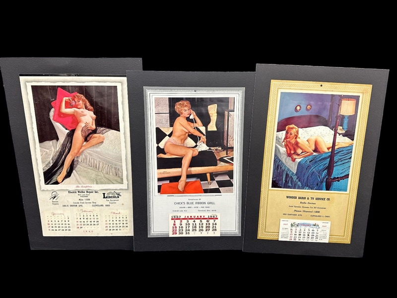 (3) Nude Pin-Up Calendars: 1960, 1967