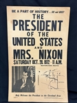 1972 President Nixon and Mrs. Nixon Campaign Political Poster