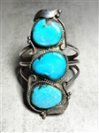 James Chavez Sterling Silver Turquoise Native American Cuff Bracelet