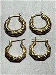 (2) Pairs 14k Yellow Gold Earrings