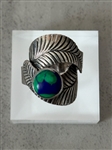 Tim Guerro Navajo Sterling Silver Lapis Lazuli Leaf Ring