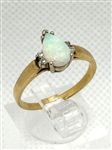 14k Yellow Gold Opal and Diamond Ring