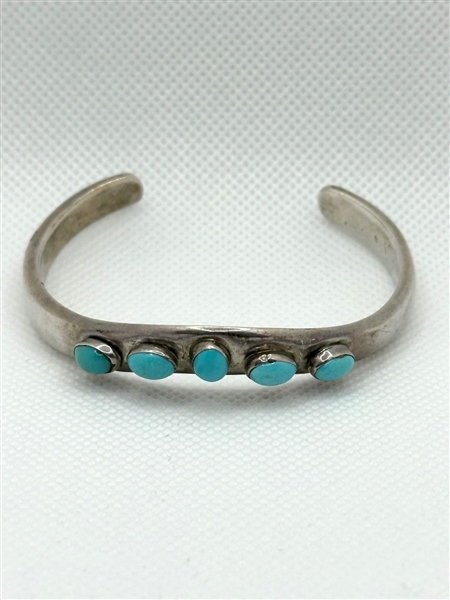 Francis Begay Sterling Silver Turquoise Cuff Bracelet