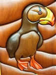 Doug Hudson Rare Hand Carved Sculptured Wood Mural Puffin 1985