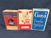 (3) Vintage Cardboard Popcorn Boxes