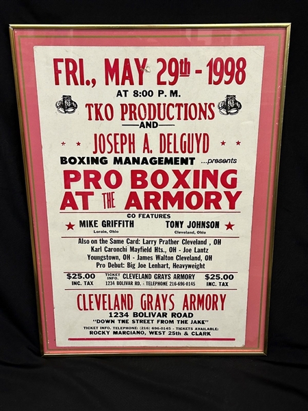 1998 Boxing Promotional Poster TKO Productions Cleveland Grays Armory