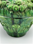 Pair of Early 1900's French Provincial Green Glazed Terracotta Vessels