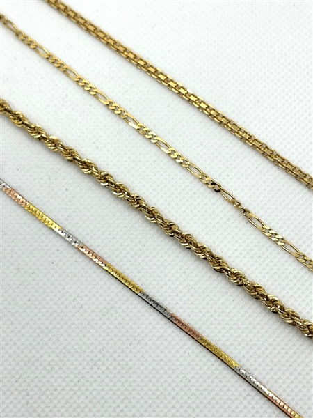 (4) 14k Yellow Gold Bracelets