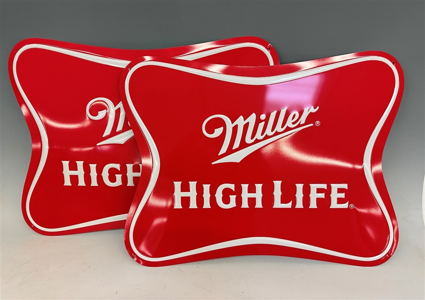 (2) Miller High Life Metal Beer Signs (NOS)