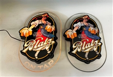 (2) 1986 Blatz Taste The Heritage Beer Signs (NOS)