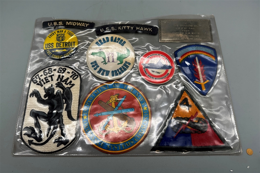 Group of Vietnam Era Military Patches and Buttons