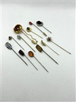 (12) Group of Stick Pins: Enamel, Gold Filled, Others