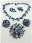 (2) Weiss Jewelry Suites; Necklace and Earrings, Brooch and Earrings