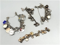 (4) Sterling Silver Charm Bracelets