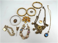 Group of Vintage Costume Jewelry With Erin Knight Necklace