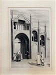 (9) Photogravures in Slip Folder Book: Birth of Christ, Imperial Palace at Tokio, More