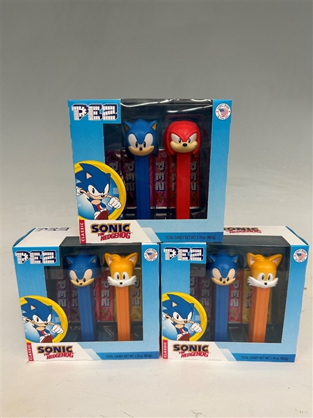 (3) Sonic The Hedgehog Pez Collector Sets