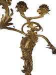 Pair Monumental 19th c. French Gilt Bronze 5 Arm Wall Sconces 27” x 24”
