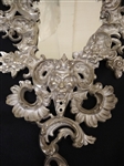 Pair of 28” Figural Horned Devil Head Wall Mirror and 4 Arm Sconces