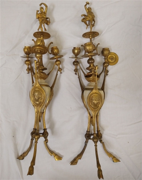 19th c. French Bronze Ormolu Candelabra Pair Signed Henry Picard for Restoration