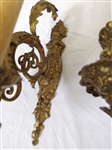 Pair Baroque French Bronze 6 Arm Wall Sconces