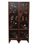 Double Side 2 Panel Lacquered Coromandel Screen