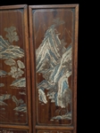Double Side 2 Panel Lacquered Coromandel Screen