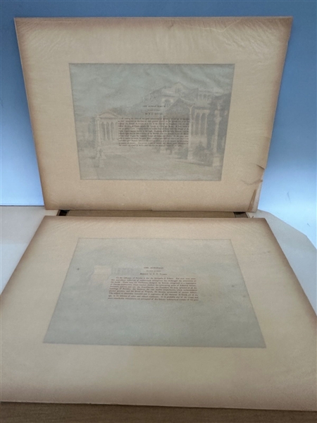 (10) Folio Facsimile in Colors of Famous Paintings: The Acropolis, Brooklyn Bridge, The Roman Forum, More