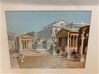 (10) Folio Facsimile in Colors of Famous Paintings: The Acropolis, Brooklyn Bridge, The Roman Forum, More