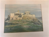 (10) Folio Facsimile in Colors of Famous Paintings: The Acropolis, Brooklyn Bridge, The Roman Forum, More