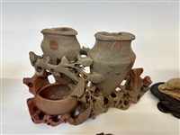 (6) Large Pieces of Carved Soapstone Figures