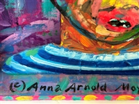 Anna Arnold Acrylic Mixed Media Painting The Yellow Hat