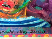 Anna Arnold Acrylic Mixed Media Painting The Yellow Hat