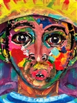 Anna Arnold Acrylic Mixed Media Painting The Yellow Hat