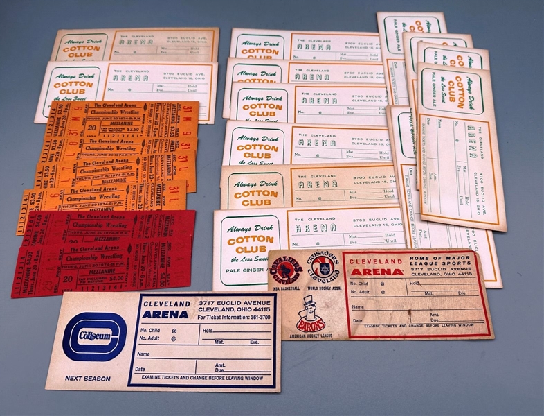 Vintage The Cleveland Arena Tickets and Ephemera